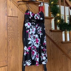 Floral black and pink dress